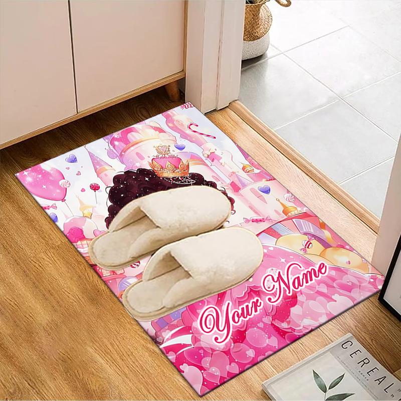 1PC Custom Name "Princess Sweet Dreams" Theme Floor Mat Ideal for Living Room, Game Rooms, Office, Bedroom Floor Mat Playful Design
