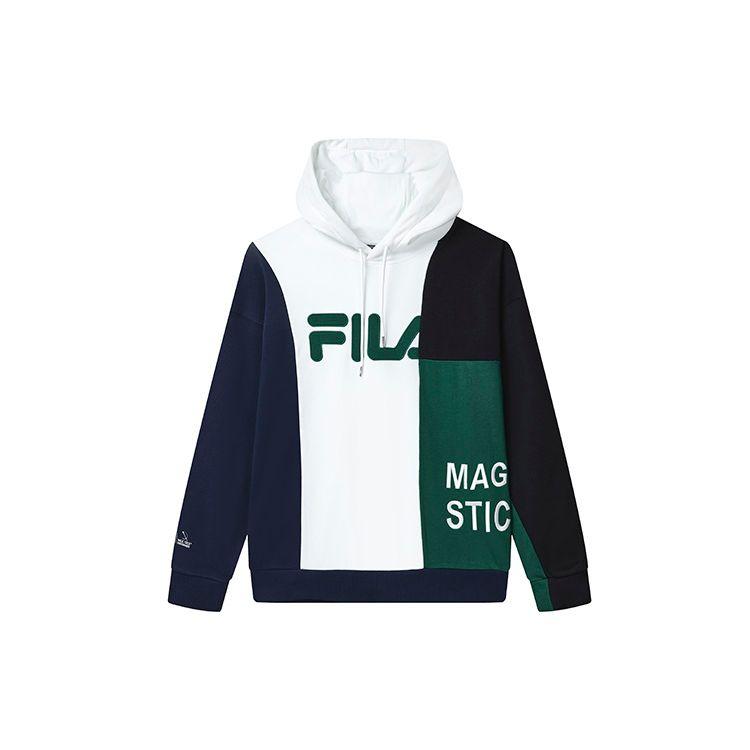 

FILA Color Block Letter Print Loose Casual Knit Hoodie Men hoodies Legendary-Blue F11M319205F-NV XXL
