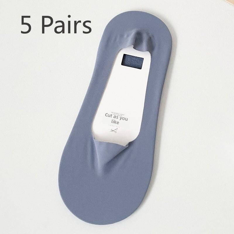 5 Pairs of Women's Summer Thin Style Shallow Mouth Non Slip Cotton Bottom Invisible Socks