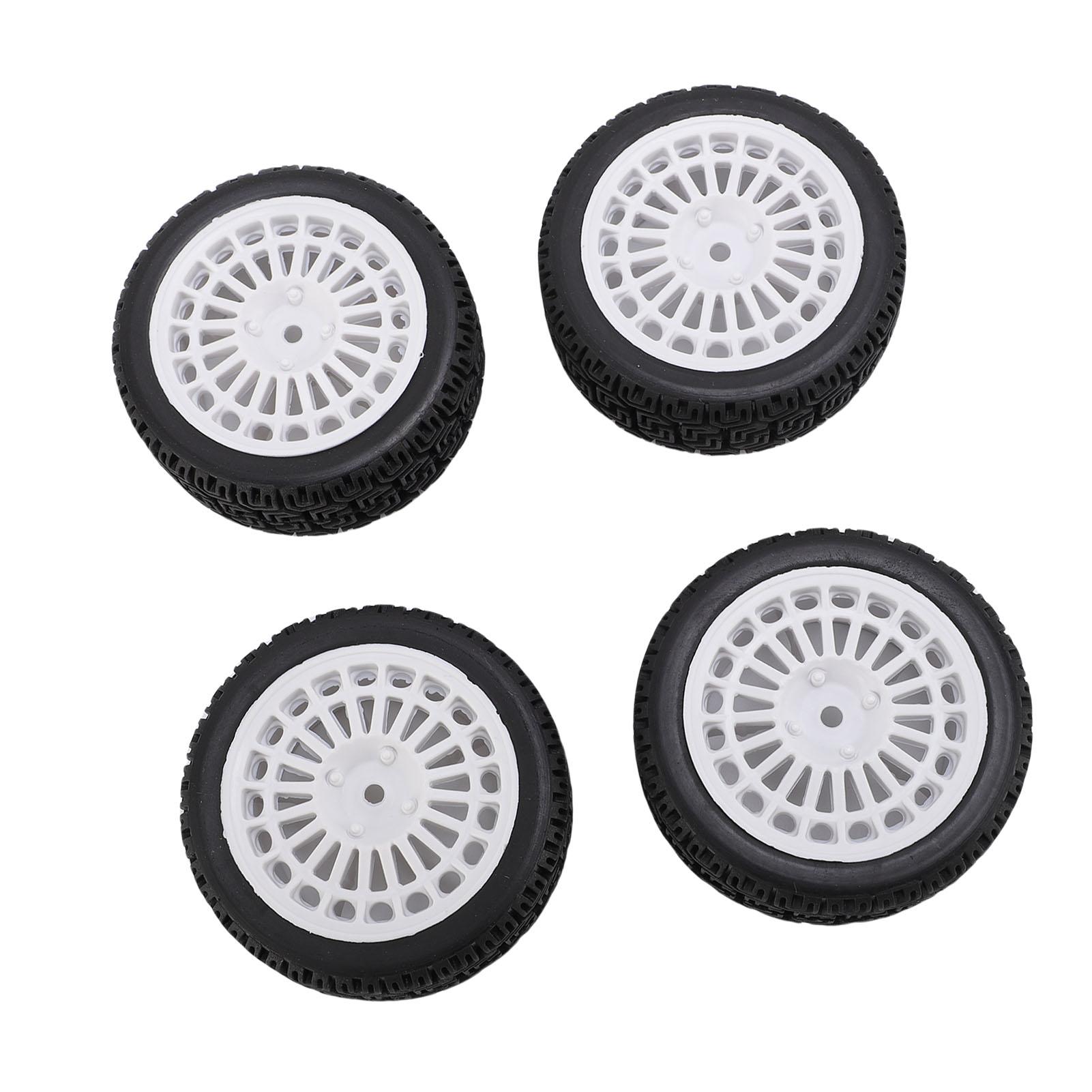 

4PCS 1 10 RC Rally Car Tires Replacement for Tamiya TT01 Xv02 Sturdy Plastic 70mm RC Car Maze Tire Wheel Rim White білий