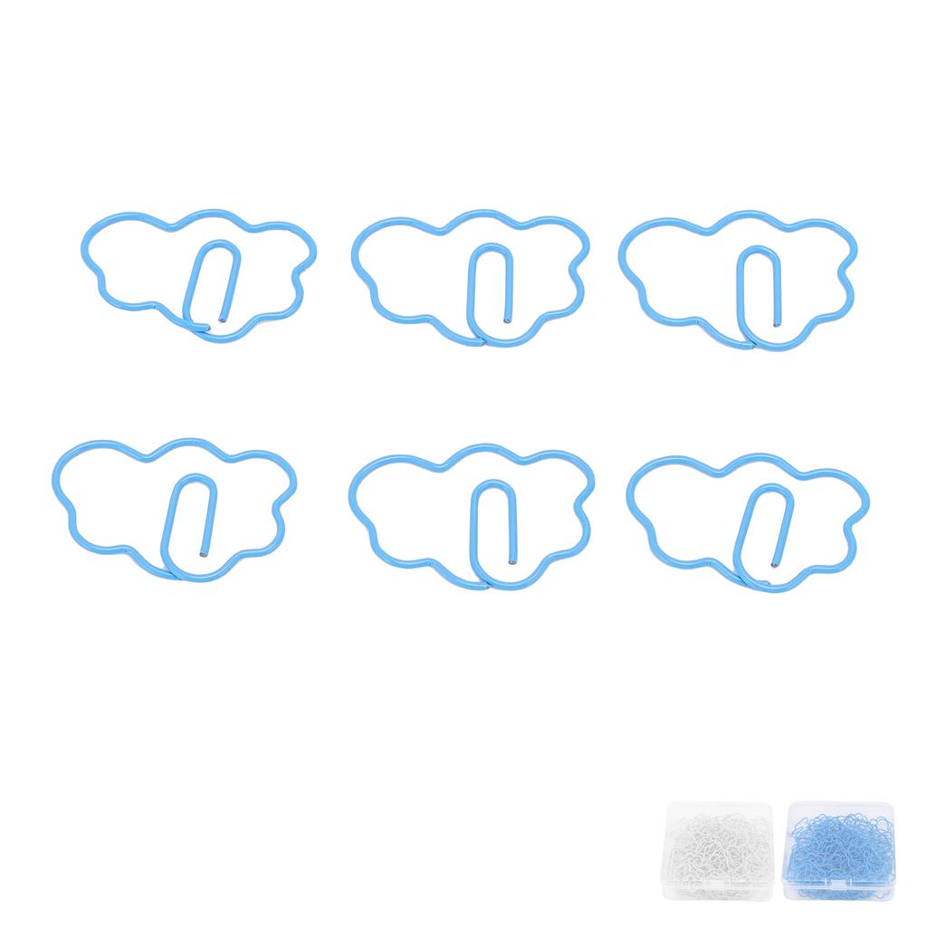 100 Pcs Cloud Shaped Paper Clips Cute Fun Decorative Iron Bookmarks Planner Clips with Transparent B