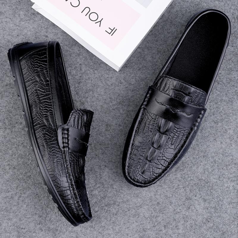 All-match Comfy Loafers Lightweight Mens Driving Shoes New Design Male Slip On Flats Soft Leather Casual Shoes Wedding Moccasins
