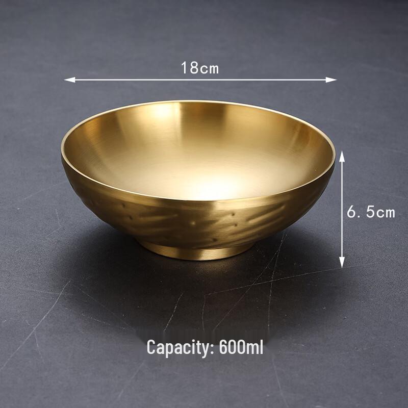 ZISIZ 18cm Double-Layer Anti-Scald Striped Noodle Bowl