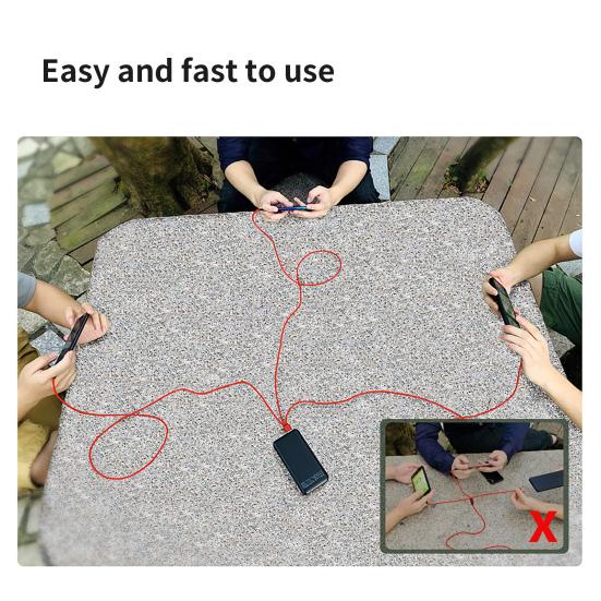 Data Cable 3-in-1 5A Type-C Micro Fast Charging USB 8Pin Phone Charger Wire