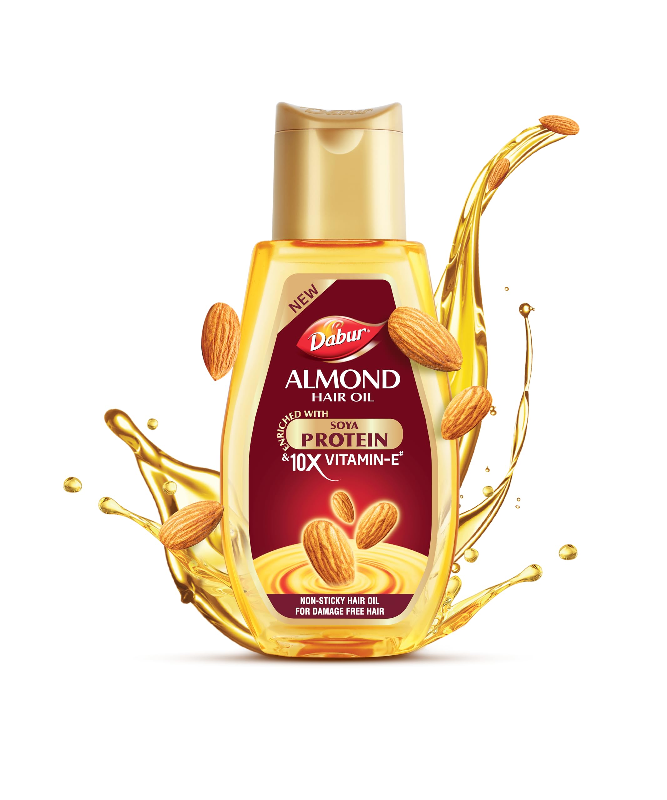 

Масло для волос Dabur с миндалем - 500 мл | Обеспечивает защиту от повреждений | Нелипкая формула | Для мягких и блестящих волос | С миндалем, кератиновым белком, соевым протеином