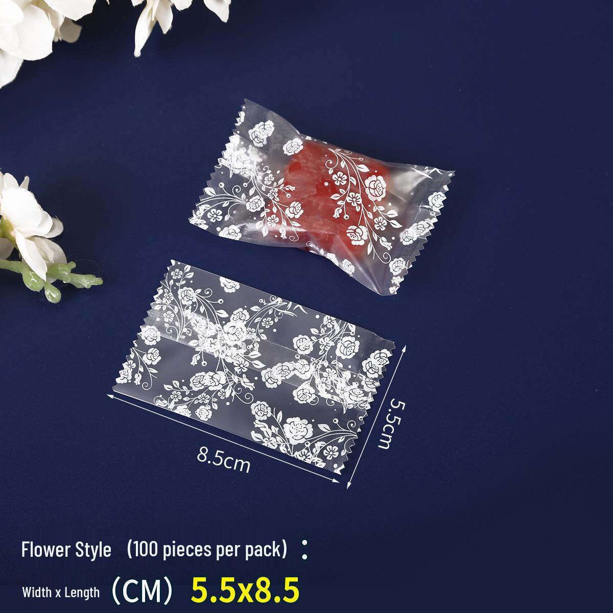 White Rose Frosted Snowflake Mooncake Pastry Heat-Seal Bag