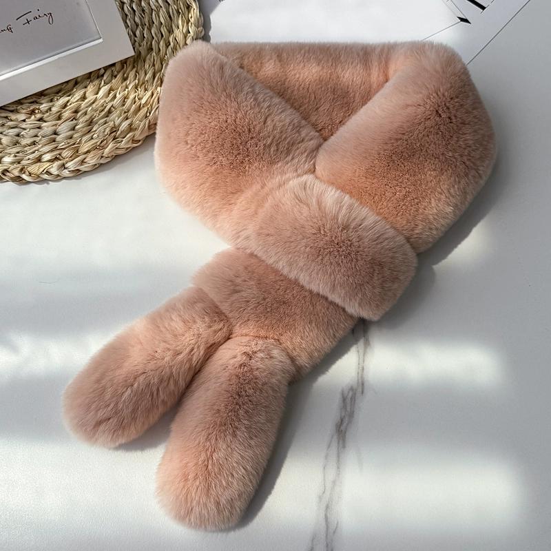 Otter Rabbit Fur Straw Scarf Women's Winter Warm Neck Guard Versatile Cute Cute Scarf Thickened Real Wool Neck Cover