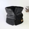 Japanese Autumn and Winter Color Matching Warm Fashionable Velvet Zipper Neck Cover Outdoor Windproof Neck Protection Scarf