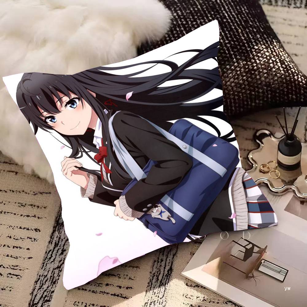 Yukinoshita Yukino Anime My Teen Romantic Comedy SNAFU Pillow Case Fashion Square Pillowcase Bedroom Sofa Room Ins Decoration