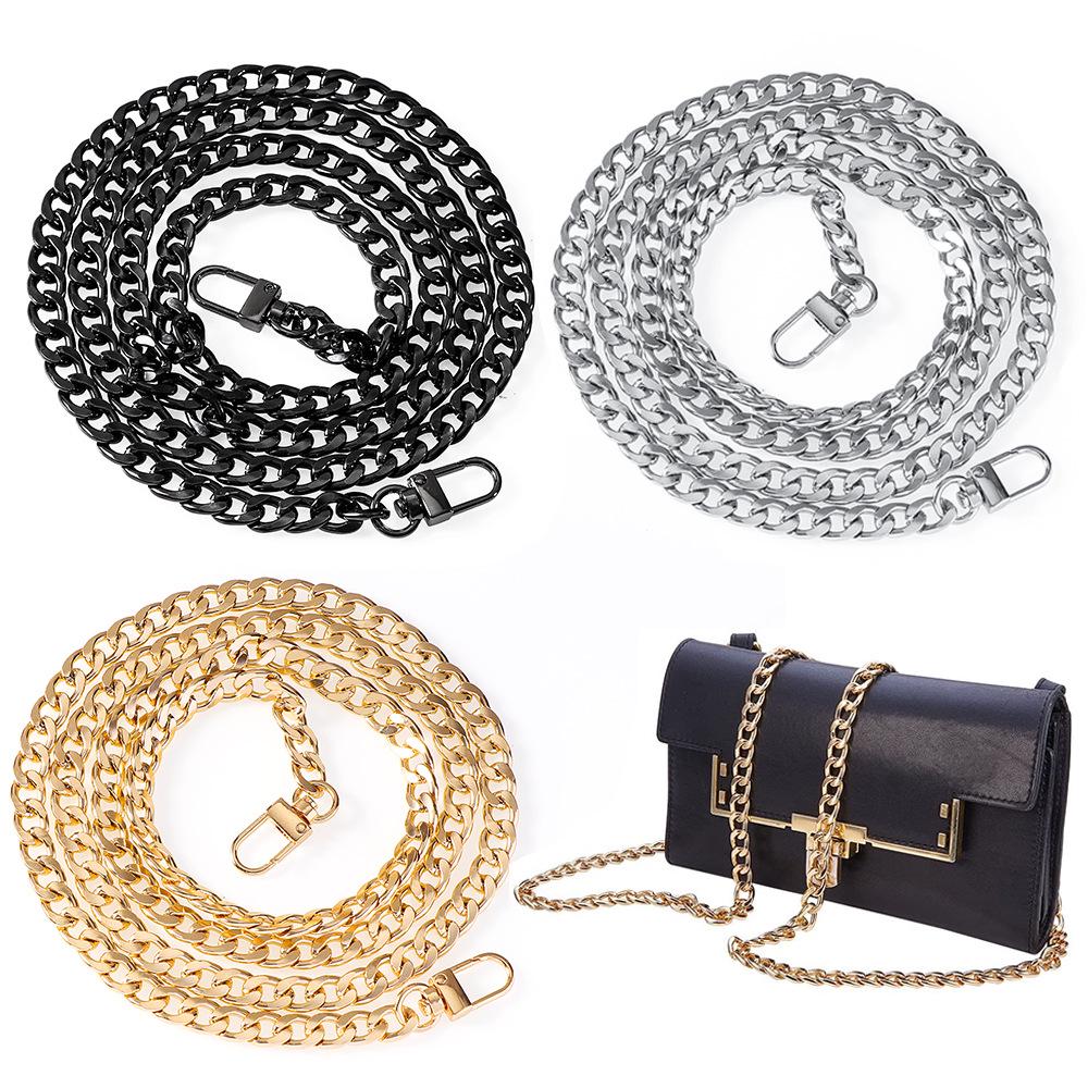 120cm Lange Metallkette für DIY-Schmuck: Flaches rundes galvanisiertes Aluminium für Umhängetaschen oder Gepäck