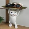 Мультяшный кот Лоток для хранения ключей Смола Стоящая фигурка кота Статуэтка с лотком Многоцелевой держатель для украшений и мелочей Органайзер Декорация