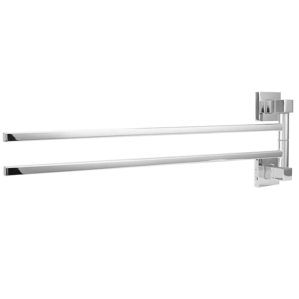 Stainless Steel Towel Rack Bar 180 Degrees  Rotatable Towel Bathrobe Hanger Holder for Bathroom2 Rods