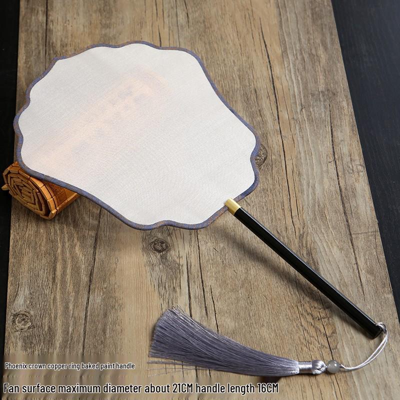 Vintage Silk Hand-Painted Gongbi Fan - Classic Chinese Round Palace Design