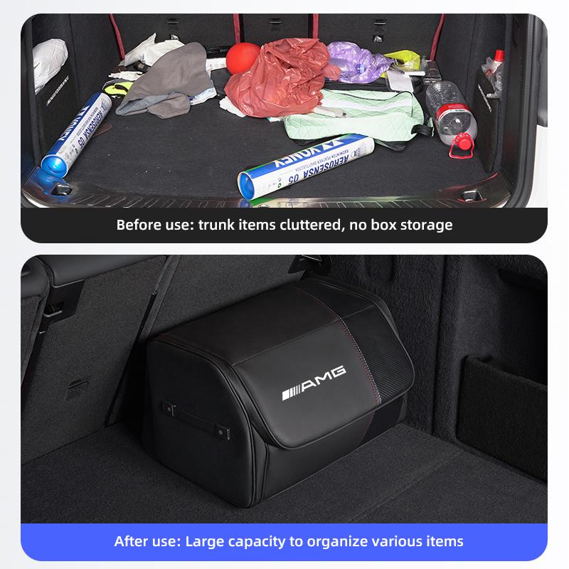 JBCR1 Car High-capacity Leather Storage Bag Car Trunk Organizing Box For Mercedes Benz AMG W203 W206 W220 W205 W211 W212 W201 W168 GLC