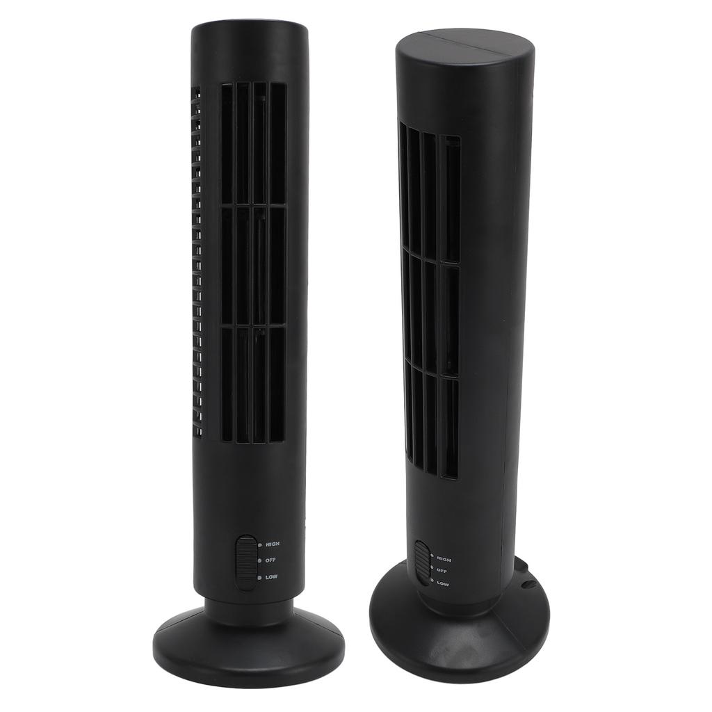 Cooling Tower Fan ABS USB Bladeless Quiet Portable Desk Fan with 2 Speeds for Home Bedroom