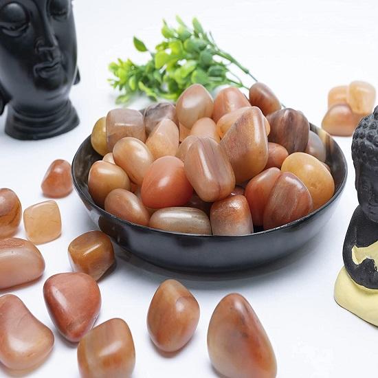 Karneol tumlede steiner Reiki Chakra Helbredende dekorative småstein, vasefyllstoffer Tumlestein for smykker Gaveelement 13 deler sett