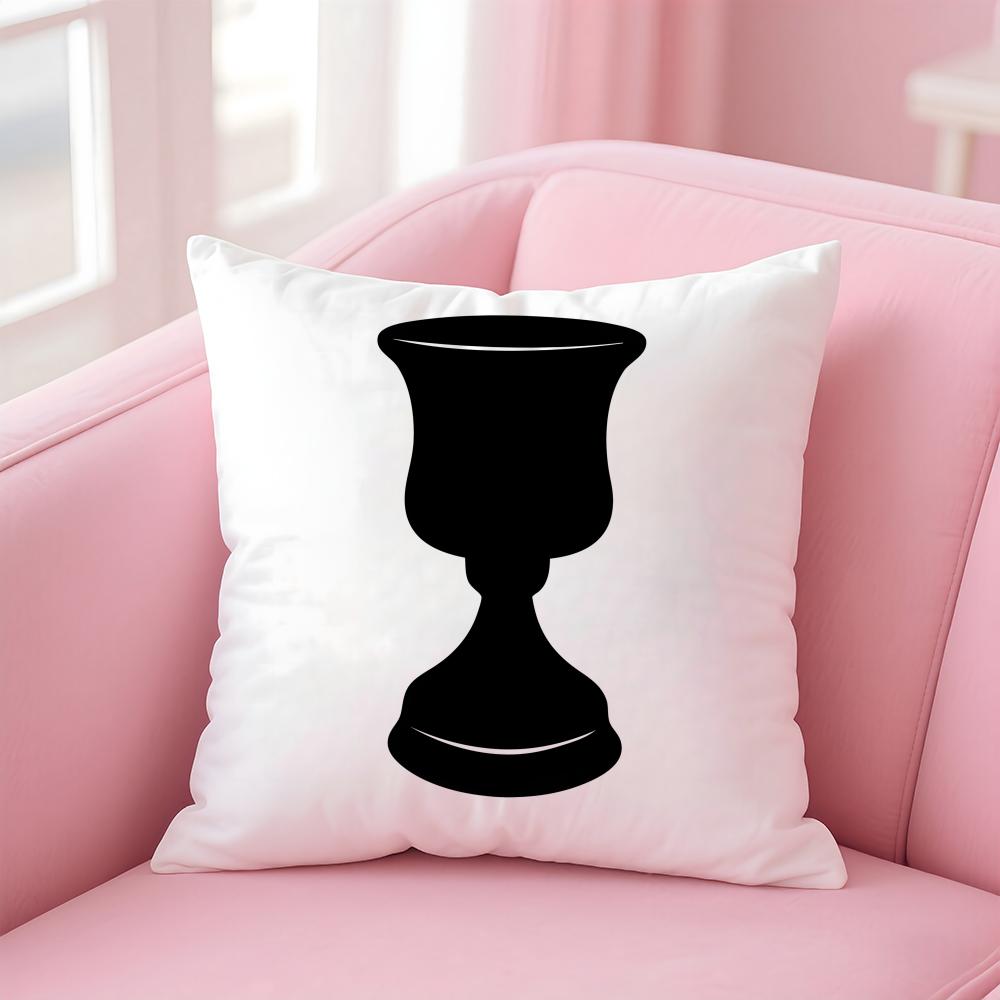 Holy Grail Pattern Pillow Religious Art Cushion Cover Linen Pillowcase Cover Soft Decor for Sofa Home Room
