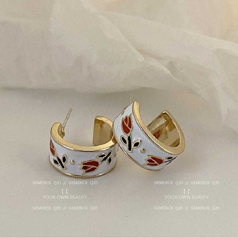 925 Silver Needle Temperament High-end Full Diamond Pearl Earrings Women's ins Wind Geometric Earrings Korean Light Luxury Earrings
