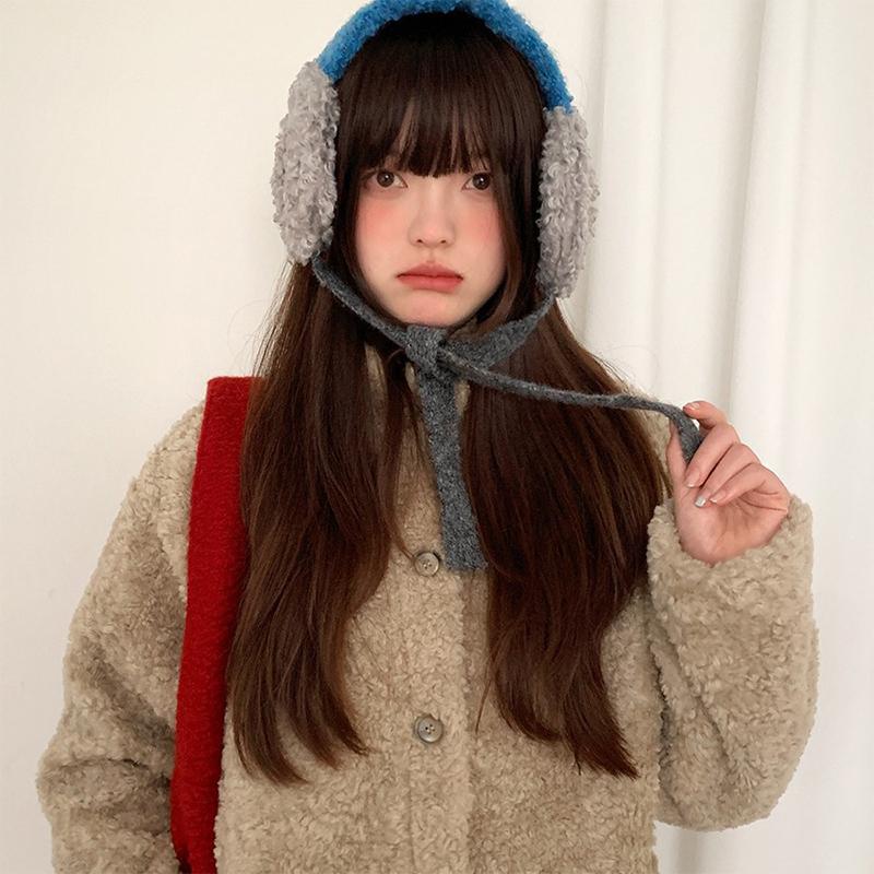 Fashion Cute Rolled Plush Earmuffs For Women New Winter Style For Outdoor Cold Protection Thickened Warm Earmuffs With Straps