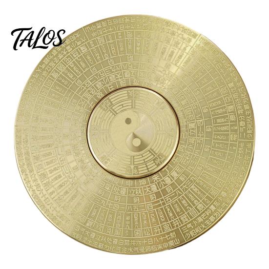 Desktop Rotatable Retro Compass Feng Shui Rustproof Style Chinese Tai Chi Bagua Brass Decoration