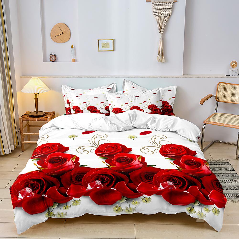 Kit 3D Digital Printing Three-Piece Set, Quilt Cover, Bed Sheet, Pillowcase