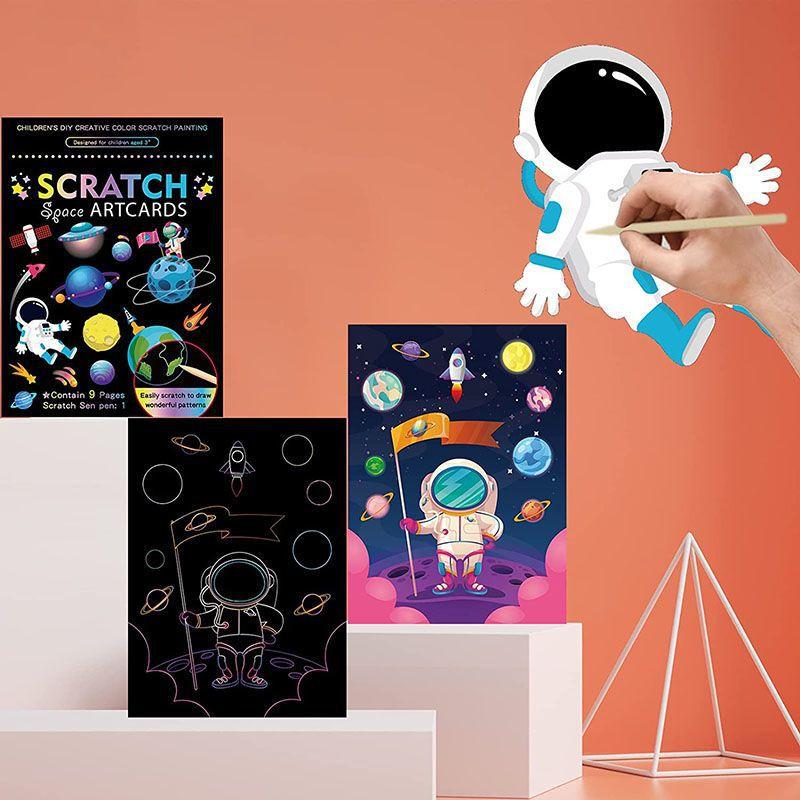 Rainbow Color Scratch Painting Paper Cartoon Magic Drawing Board Education Art Supplies School Painting Teaching Tools TMZ