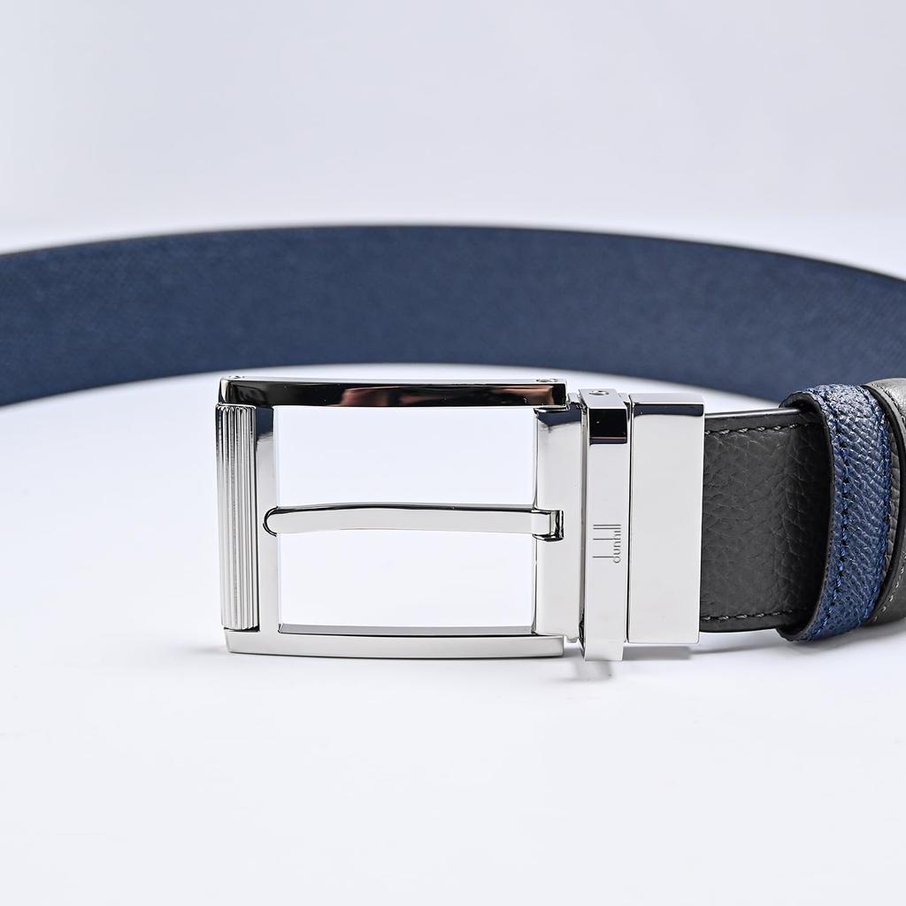 Dunhill 35mm Reversible Roller Buckle Gray and Size 95 Men's Belt, Navy, 23F4T39CD061, (Used)