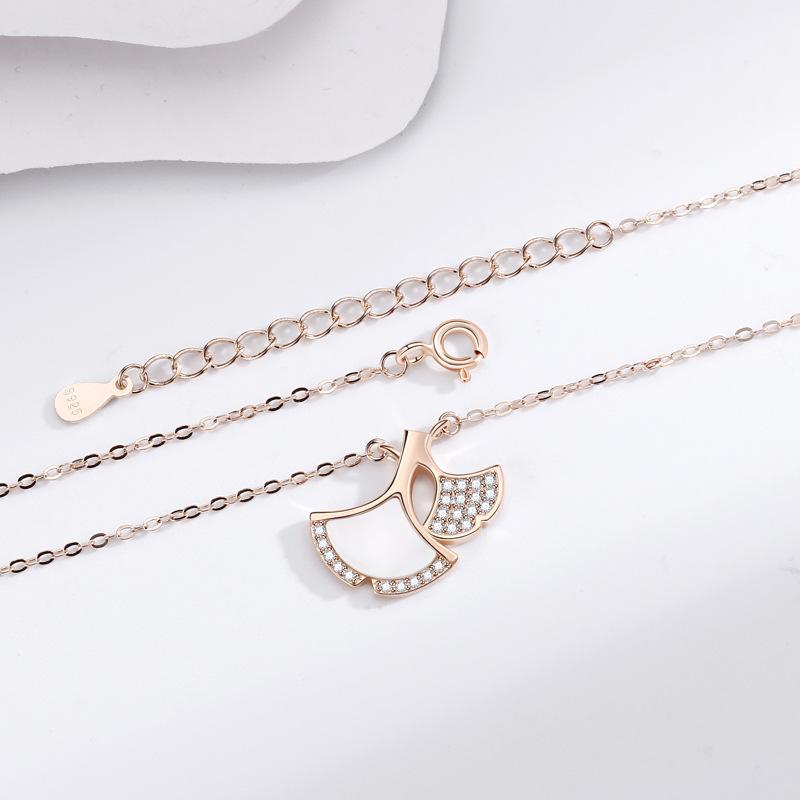 Sansheng Has Apricot Apricot Leaf Necklace For Women'S Fashion Versatile High-End Design Sense Fritillary Jewelry Gift For Women Quality