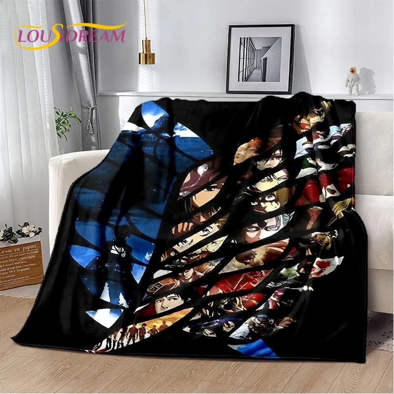 2025 Attack On Titan Eren Anime Cartoon Soft Blankets,Throw Blanket Comfortable Blanket for Picnic Beds Sofa Home Kids Gifts
