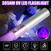 D5  365nm ultraviolet uv flashlight Purple light flashlight cat moss detection fluorescent agent purple light banknote detection