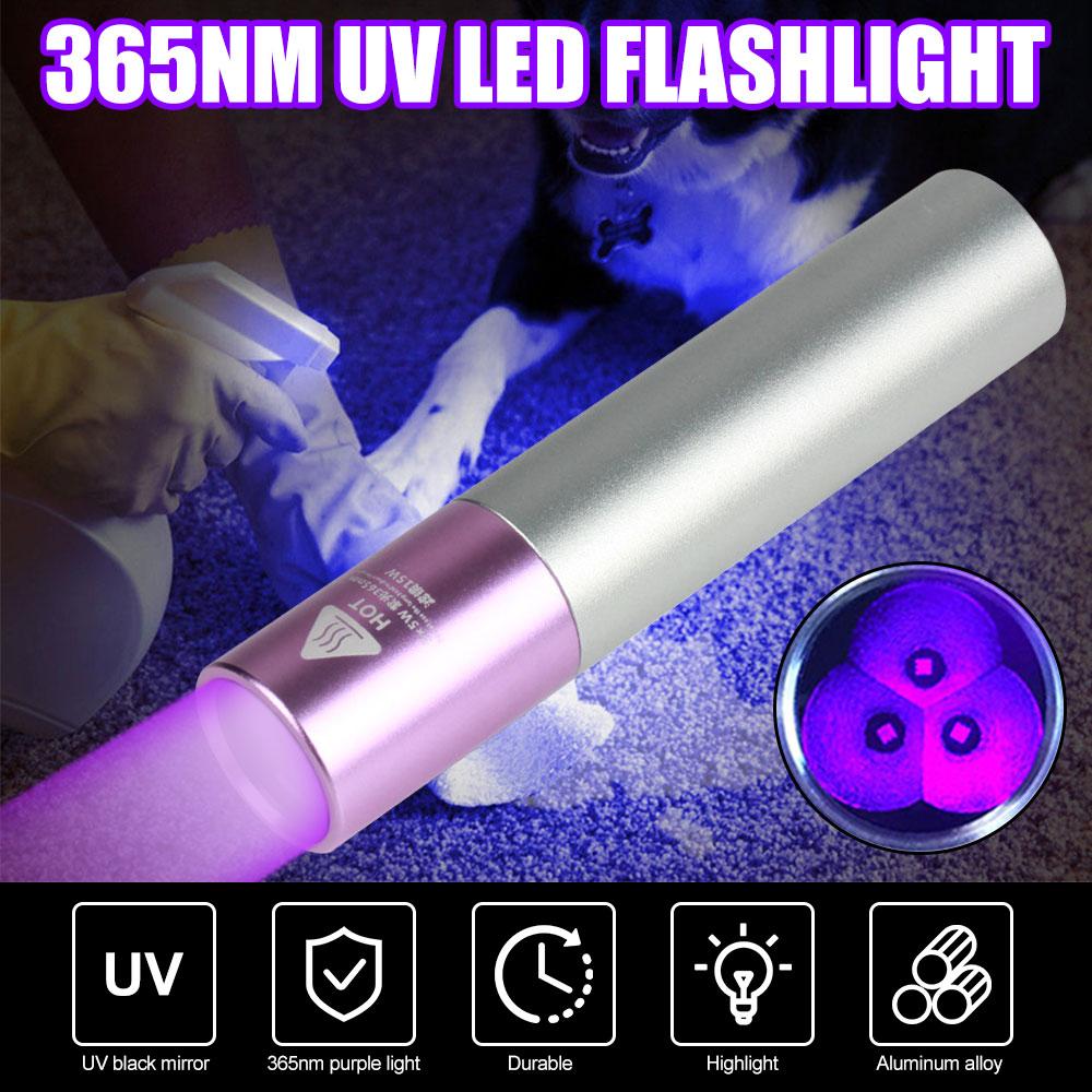 D5  365nm ultraviolet uv flashlight Purple light flashlight cat moss detection fluorescent agent purple light banknote detection