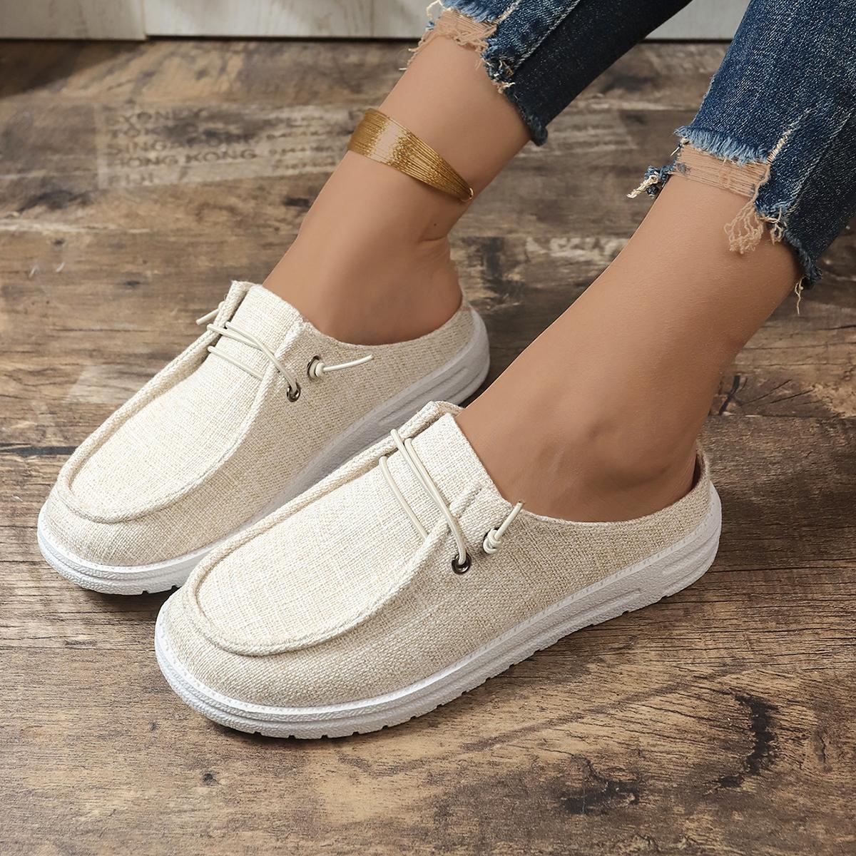 

Мода 2024 Весна и Осень Новые Женские Повседневные Туфли Плоские Однотонные Шнуровка Slip-On Универсальные Повседневные Туфли 42 белый