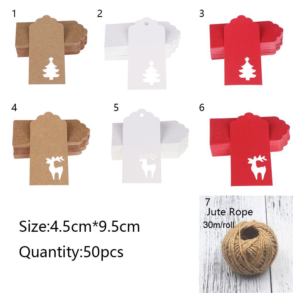 Xmas Tree DIY Kraft Paper Christmas Decoration Gift Box Tag Candy Bag Sticker Gifts Package Label