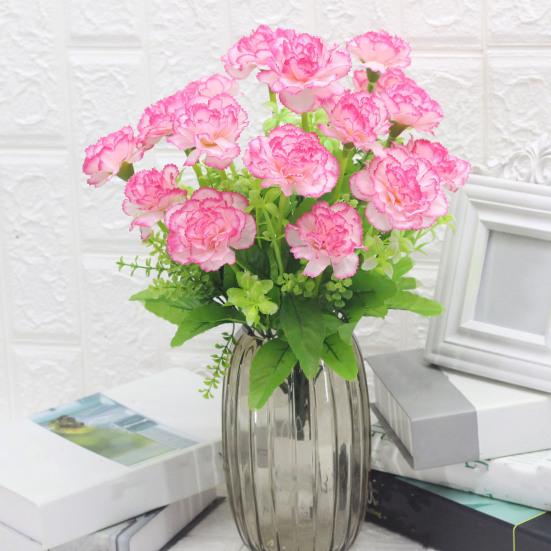 Artificial Carnation Flower with Stem 10 Head Home Office Table Centerpiece Wedding
