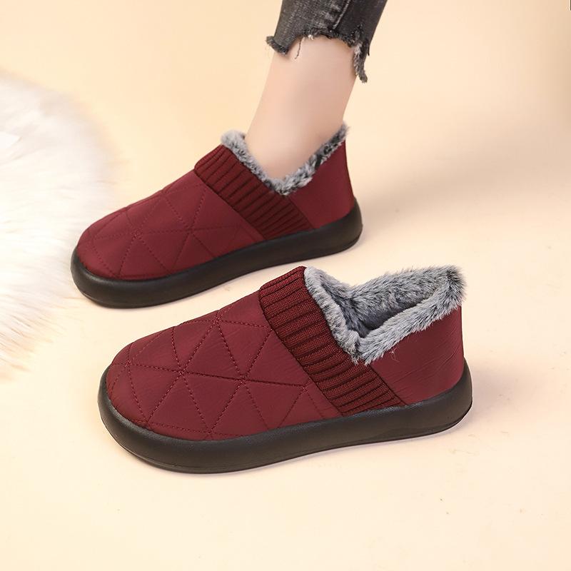 Inverno novo casual quente gorro empilhado sapatos casal casa interior com salto sapatos fofos