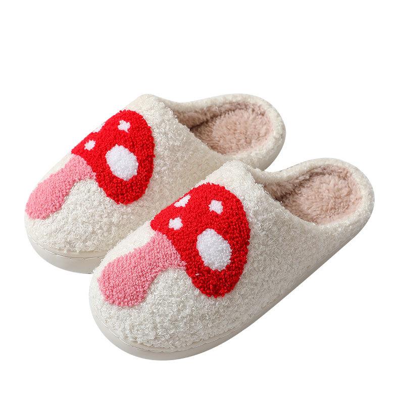 Christmas Fluffy Home Slippers Women Winter Comfort Soft  Indoor Cotton Slippers Woman Funny Shoes House Non-slip Slides Women