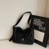 Vintage Denim Schultertasche Damen Kordelzug Bucket Bag Pendler Crossbody Bag