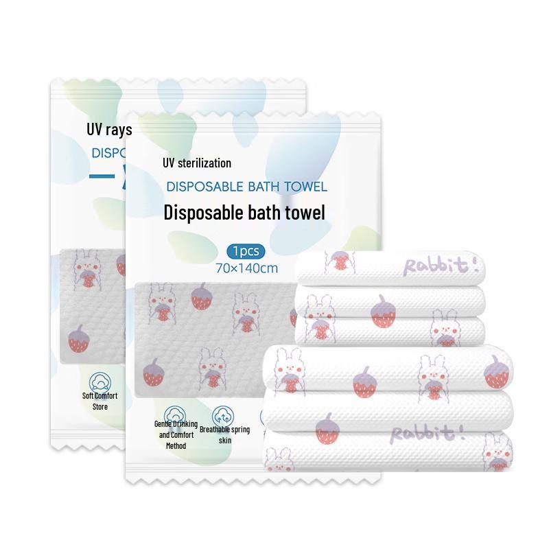 COFLYEE Disposable Cotton Travel Bath Towel - 10 Pack