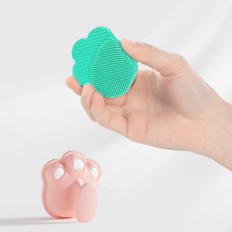 Soft Silicone Paw Shaped Bath Brush With Gentle Bristles And Massage Design Perfect For Baby Bathing Pet Grooming