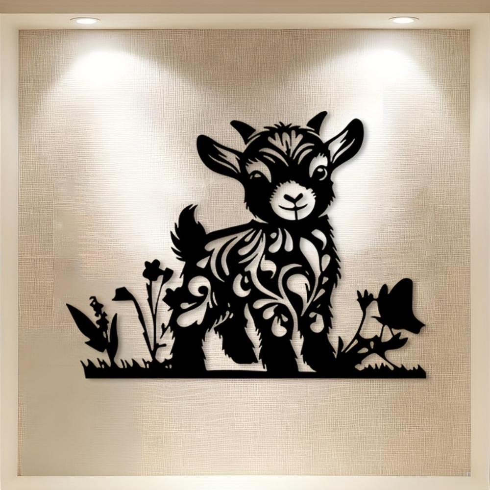 1pc Rustic Scottish Highland Cow Metal Wall Art, Iron Farm Animal Sculpture for Indoor Outdoor Holiday Decor, Country Cottage Gift for Cow Lover
