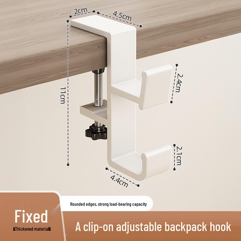 Student Desk Backpack Hook - No Drill, Strong Hold, No-Trace Hanging for Dorm or Office.