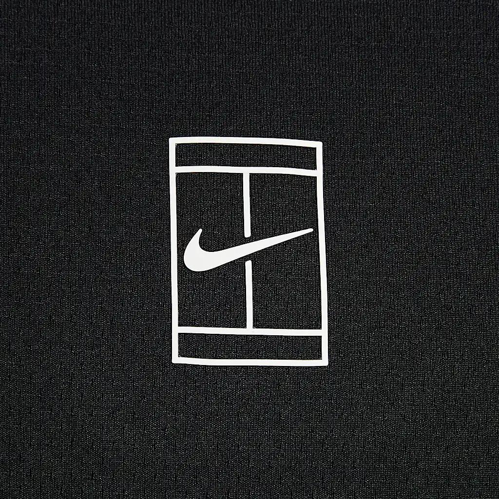 Nike Court Advantage Dri-Fit Raglánové rukávy Logo Rychleschnoucí Prodyšné Tenisové polo Slim Fit Tričko s krátkým rukávem Pánské topy Černá Bílá FZ6908010