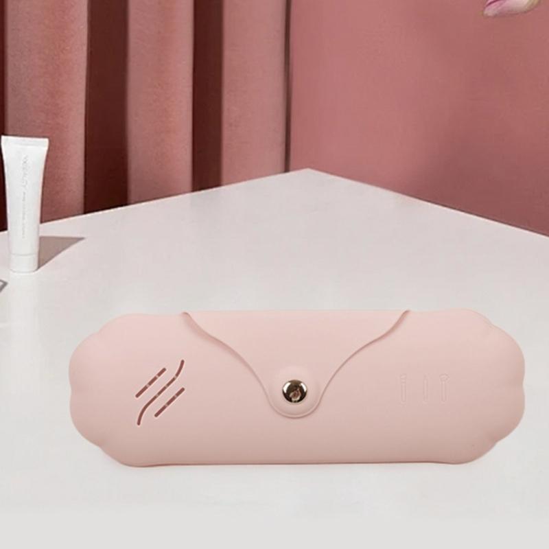 Travel Makeup Brush Holder,Silicone Trendy Portable Cosmetic Face Brushes Holder,Soft and Sleek-Makeup Tools Organizer