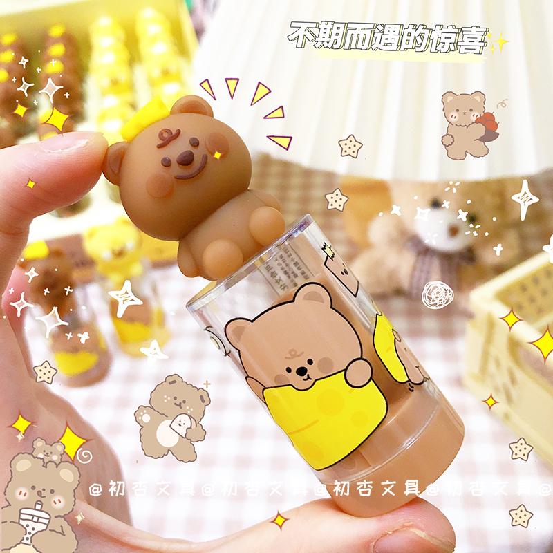 Cheese Bear Pencil Sharpener Kawaii Stationery School Office Supplies Cute Sharpener For Pencil Creative back to school Lovely