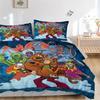 3pcs Scooby Doo and the Mystery of the Cosmic Creatures Quilt Cover Set (1 Quilt Cover + 2 Pillowcases Without Pillow Core), High-Definition Prin
