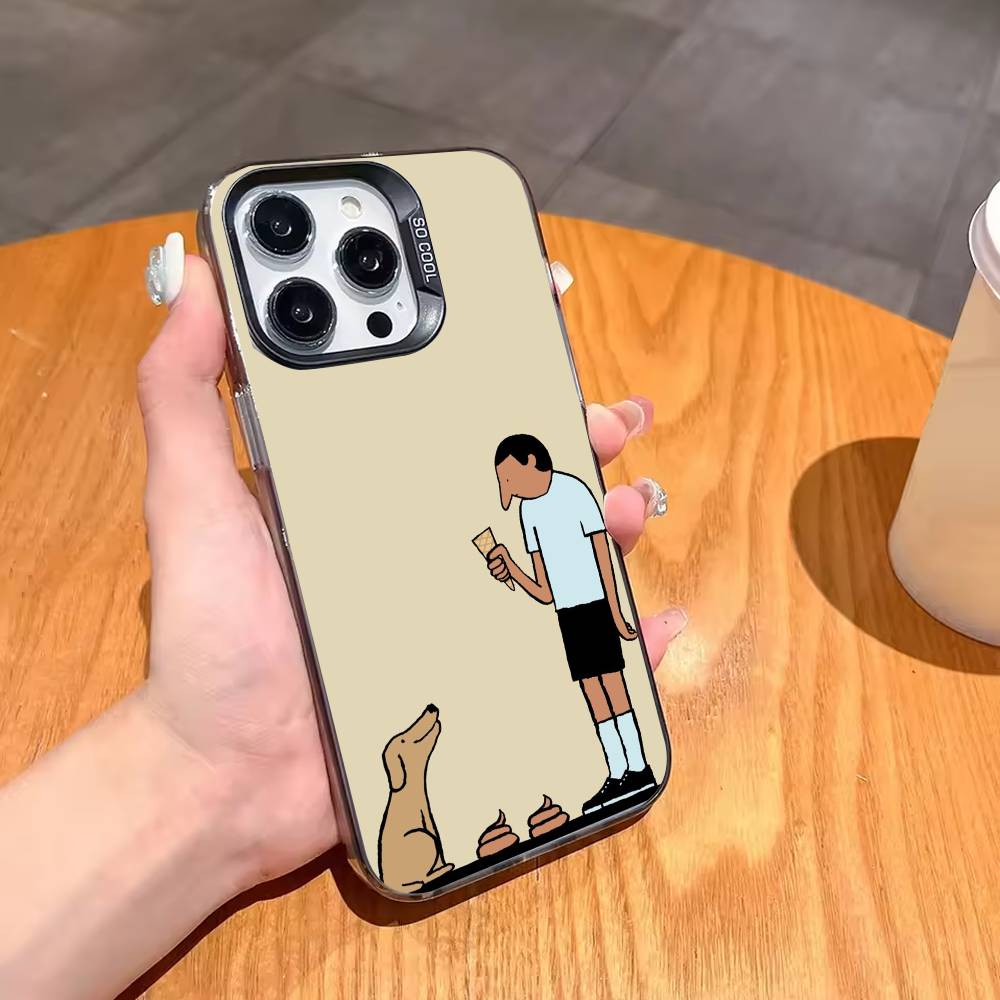 J-Jean J-Jullien M-Minimalist Art Phone Case For iPhone17,16,15,14,13,12,11,Pro,MAX White Matte Shockproof Cover