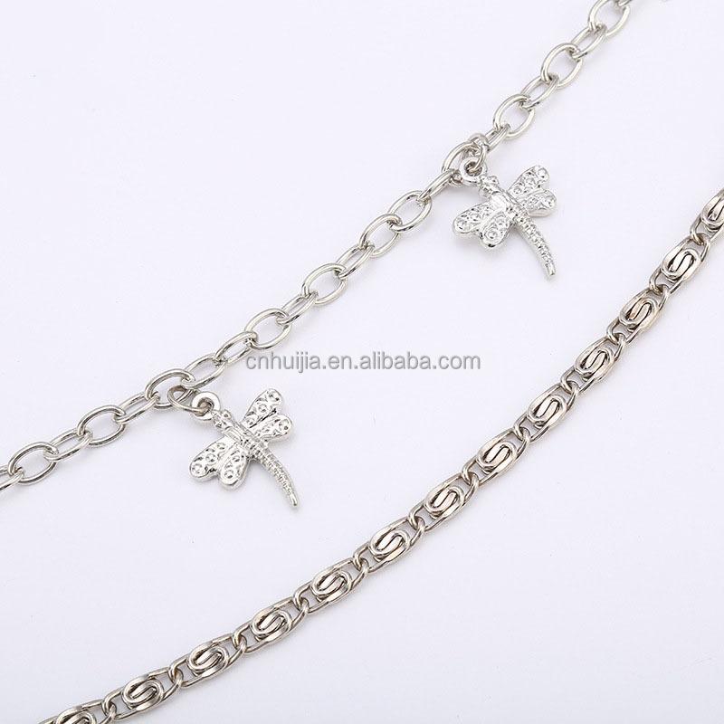 Design Punk Streetwear Butterfly Biker Chain Jeans Pants Fashion Women Key Chain Belt Double Layers Trousers Chain for Men Women