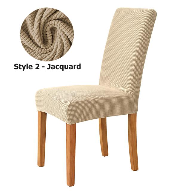 New T -Jacquard Chair Cover Elastic Solid Color Chair Covers For Dining Room Hotel Use Home Ornamental Washable Design Anti -Dirty Seat Protectors