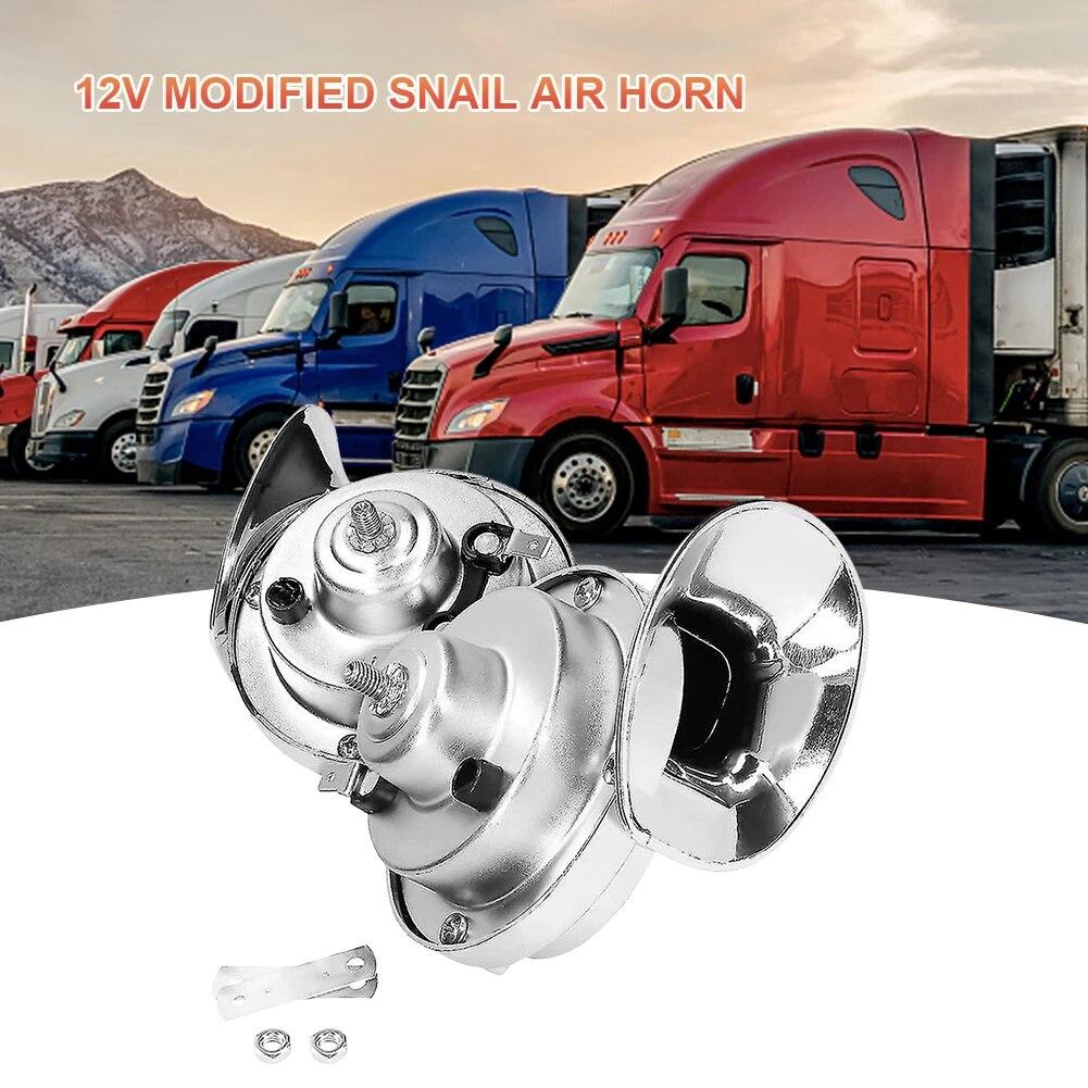 300db 12V 48W Bil Snegle Lufthorn Vanntett Toghorn Dobbeltone Høyt Signal Superhøyt Horn for Motorsykkel Bil Lastebil SUV Båt