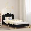 Kids Bed Frame with Headboard Black 80 x 200 cm Fabric